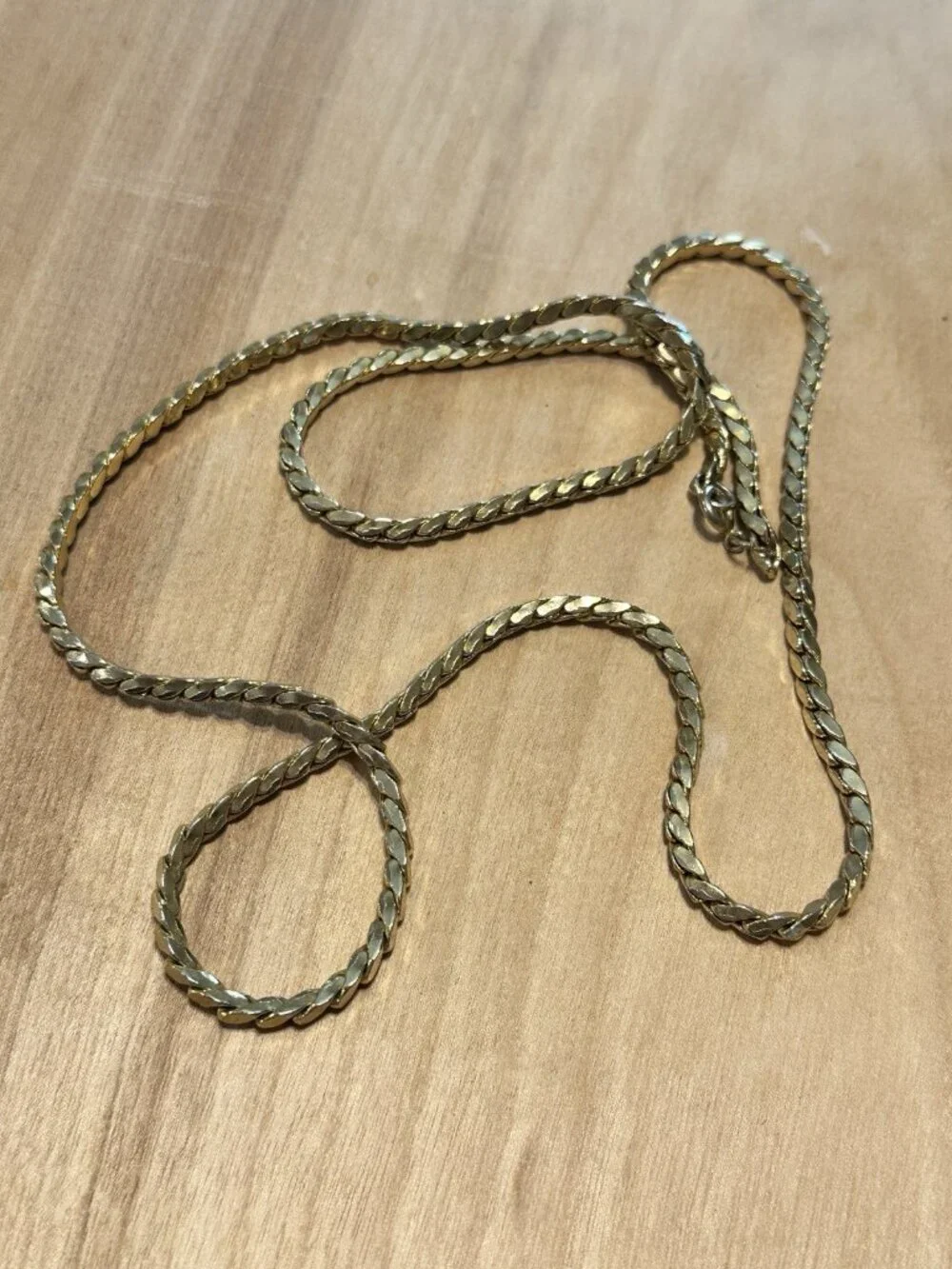 30” Long Gold Tone Ripe Chain Necklace Heavy